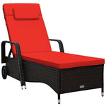  - Outdoor Recliner Cushioned Chaise Lounge with Adjustable Backrest - Outdoor Style Company