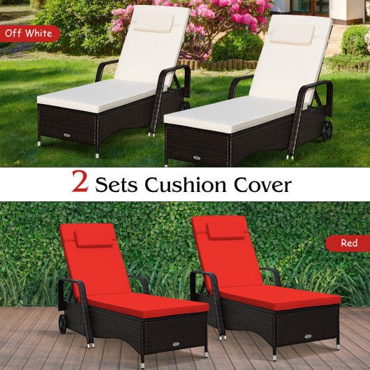  - Outdoor Recliner Cushioned Chaise Lounge with Adjustable Backrest - Outdoor Style Company