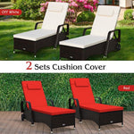  - Outdoor Recliner Cushioned Chaise Lounge with Adjustable Backrest - Outdoor Style Company