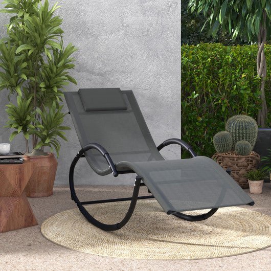  - Outdoor Rocking Lounge Chair with Removable Headrest - Outdoor Style Company