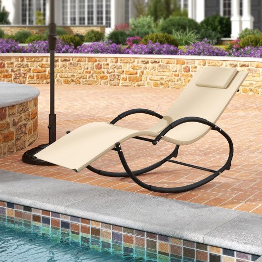  - Outdoor Rocking Lounge Chair with Removable Headrest - Outdoor Style Company