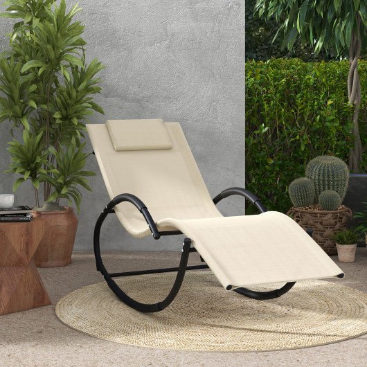  - Outdoor Rocking Lounge Chair with Removable Headrest - Outdoor Style Company