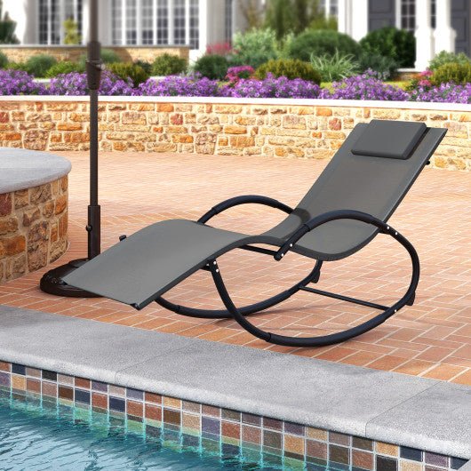  - Outdoor Rocking Lounge Chair with Removable Headrest - Outdoor Style Company