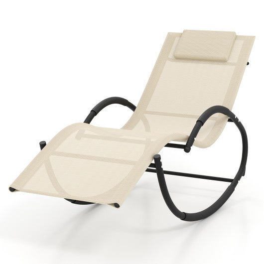  - Outdoor Rocking Lounge Chair with Removable Headrest - Outdoor Style Company