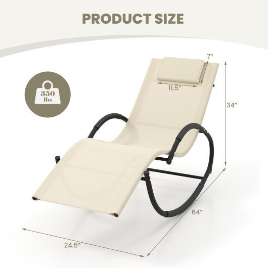  - Outdoor Rocking Lounge Chair with Removable Headrest - Outdoor Style Company