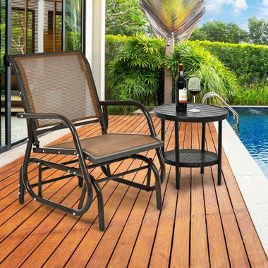  - Outdoor Single Swing Glider Rocking Chair with Armrest - Outdoor Style Company