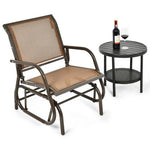  - Outdoor Single Swing Glider Rocking Chair with Armrest - Outdoor Style Company