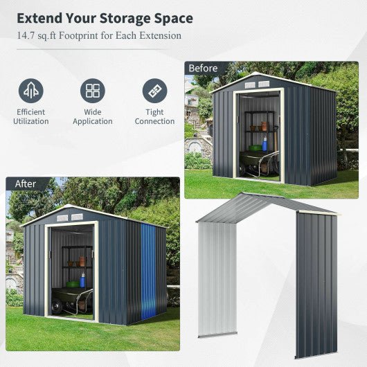  - Outdoor Storage Shed Extension Kit for 7 Feet Shed Width - Outdoor Style Company