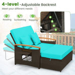  - Outdoor Wicker Daybed with Folding Panels and Storage Ottoman - Outdoor Style Company