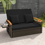  - Outdoor Wicker Daybed with Folding Panels and Storage Ottoman - Outdoor Style Company