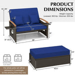  - Outdoor Wicker Daybed with Folding Panels and Storage Ottoman - Outdoor Style Company