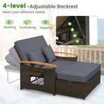  - Outdoor Wicker Daybed with Folding Panels and Storage Ottoman - Outdoor Style Company