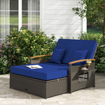  - Outdoor Wicker Daybed with Folding Panels and Storage Ottoman - Outdoor Style Company