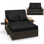  - Outdoor Wicker Daybed with Folding Panels and Storage Ottoman - Outdoor Style Company