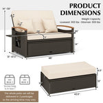  - Outdoor Wicker Daybed with Folding Panels and Storage Ottoman - Outdoor Style Company