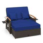  - Outdoor Wicker Daybed with Folding Panels and Storage Ottoman - Outdoor Style Company