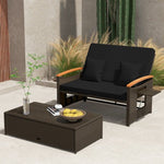  - Outdoor Wicker Daybed with Folding Panels and Storage Ottoman - Outdoor Style Company