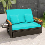  - Outdoor Wicker Daybed with Folding Panels and Storage Ottoman - Outdoor Style Company