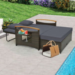  - Outdoor Wicker Daybed with Folding Panels and Storage Ottoman - Outdoor Style Company