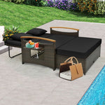  - Outdoor Wicker Daybed with Folding Panels and Storage Ottoman - Outdoor Style Company