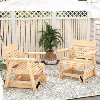  - Outdoor Wood Rocking Chair with High Back and Widened Armrests - Outdoor Style Company
