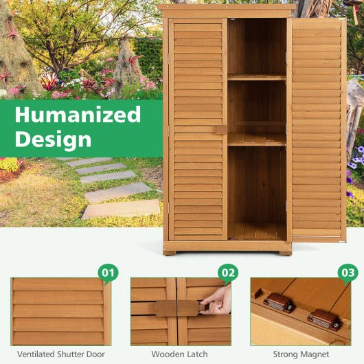  - Outdoor Wooden Garden Tool Storage Cabinet - Outdoor Style Company