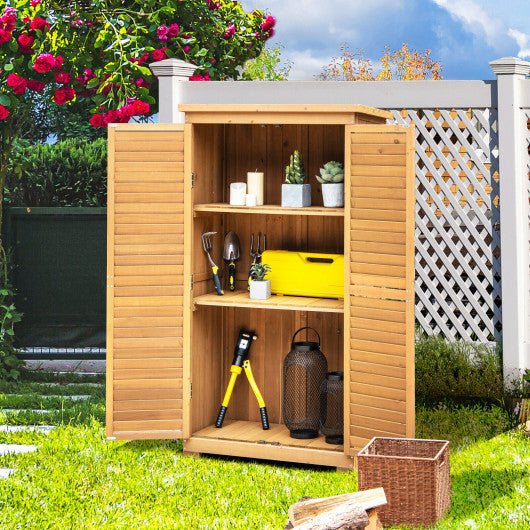  - Outdoor Wooden Garden Tool Storage Cabinet - Outdoor Style Company