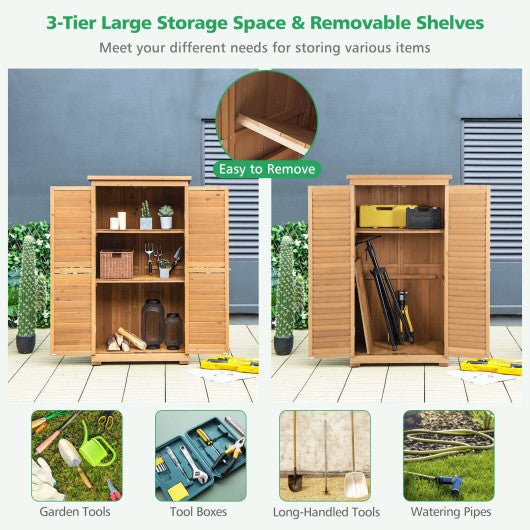  - Outdoor Wooden Garden Tool Storage Cabinet - Outdoor Style Company