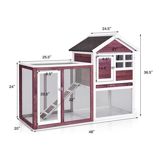  - Outdoor Wooden Rabbit hutch - Outdoor Style Company