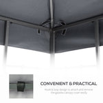 '-Outsunny 10' x 10' Gazebo Canopy Top Replacement, for 2 Tier Outdoor Canopy UV Cover Pavilion Garden Patio Outdoor, Light Grey (TOP ONLY) - Outdoor Style Company