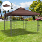 '-Outsunny 10' x 10' Gazebo Replacement Canopy 2 Tier Top UV Cover Pavilion Garden Patio Outdoor Coffee (TOP ONLY) - Outdoor Style Company