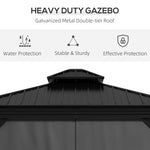 '-Outsunny 10' x 10' Hardtop Gazebo, Pavilion Gazebo with Curtains, Nettings, Aluminum Frame, Hooks, for Garden, Patio, Light Gray - Outdoor Style Company