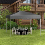 '-Outsunny 10' x 10' Outdoor Gazebo Pop Up Canopy Party Tent with Carrying Bag, Dark Gray - Outdoor Style Company