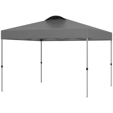 -Outsunny 10' x 10' Outdoor Gazebo Pop Up Canopy Party Tent with Carrying Bag, Dark Gray - Outdoor Style Company