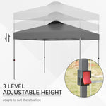 '-Outsunny 10' x 10' Outdoor Gazebo Pop Up Canopy Party Tent with Carrying Bag, Dark Gray - Outdoor Style Company