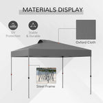 '-Outsunny 10' x 10' Outdoor Gazebo Pop Up Canopy Party Tent with Carrying Bag, Dark Gray - Outdoor Style Company