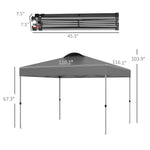 '-Outsunny 10' x 10' Outdoor Gazebo Pop Up Canopy Party Tent with Carrying Bag, Dark Gray - Outdoor Style Company