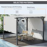 '-Outsunny 10' x 10' Outdoor Pergola Patio Gazebo Retractable Canopy Sun Shelter with Steel Frame, White - Outdoor Style Company