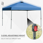 '-Outsunny 10' x 10' Pop Up Canopy Event Tent with 3-Level Adjustable Height, Top Vent Window Design and Easy Move Roller Bag, Blue - Outdoor Style Company