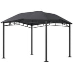 '-Outsunny 10' x 10' Soft Top Patio Gazebo Outdoor Canopy with Geometric Roof, All-weather Steel Frame, Gray - Outdoor Style Company