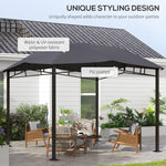 '-Outsunny 10' x 10' Soft Top Patio Gazebo Outdoor Canopy with Geometric Roof, All-weather Steel Frame, Gray - Outdoor Style Company