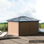 '-Outsunny 10' x 10' Universal Gazebo Sidewall Set with 4 Panel, 40 Hook/C-Ring Included for Pergolas & Cabanas, Brown - Outdoor Style Company