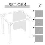 '-Outsunny 10' x 10' Universal Gazebo Sidewall Set with 4 Panel 40 Hook/C-Ring Included for Pergolas & Cabanas Light Gray - Outdoor Style Company