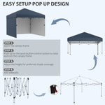 '-Outsunny 10 x 10ft Pop Up Canopy with Sidewalls, Weight Bags and Carry Bag, Height Adjustable Tents for Parties - Outdoor Style Company