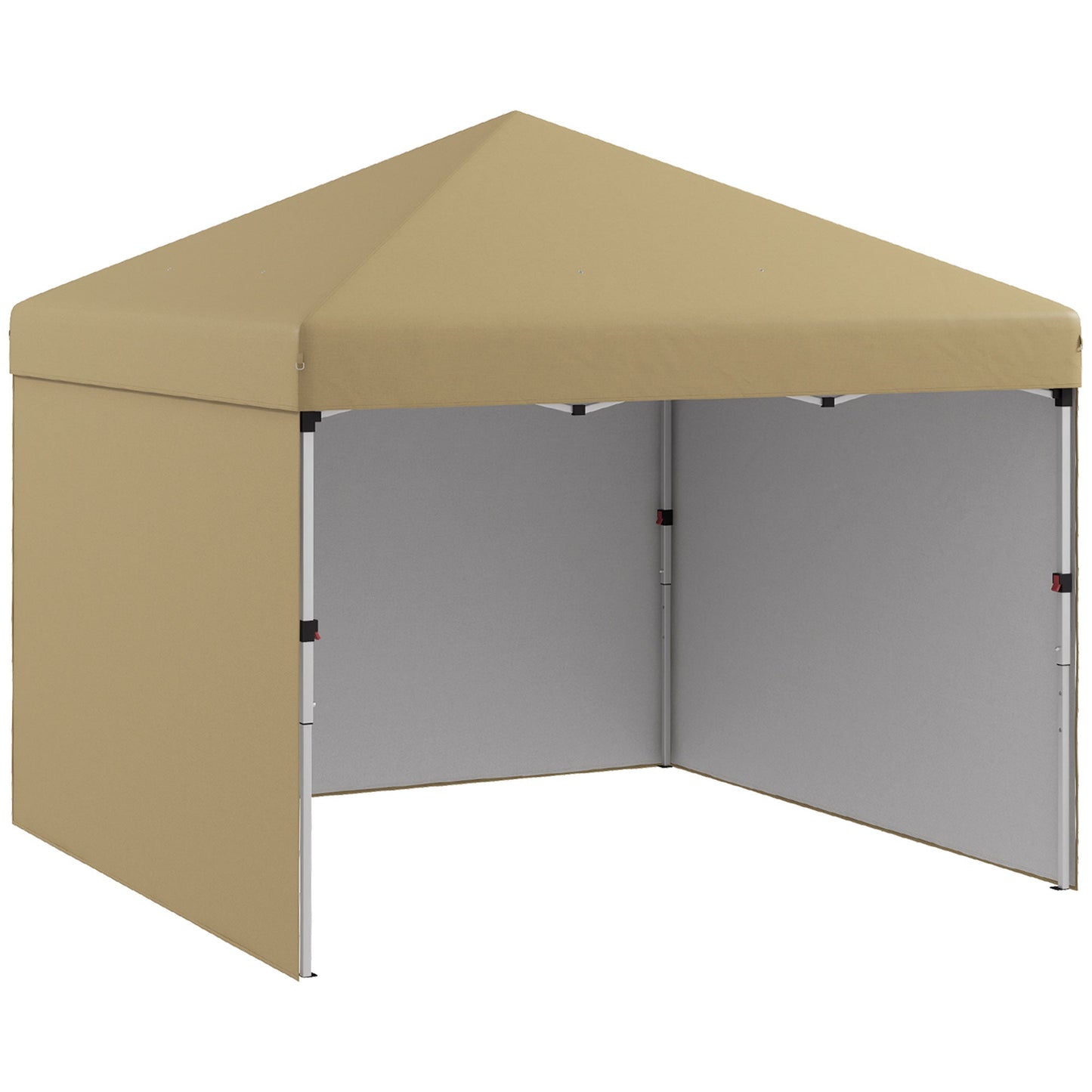 -Outsunny 10 x 10ft Pop Up Canopy with Sidewalls, Weight Bags and Carry Bag, Height Adjustable Tents for Parties - Outdoor Style Company