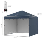 '-Outsunny 10 x 10ft Pop Up Canopy with Sidewalls, Weight Bags and Carry Bag, Height Adjustable Tents for Parties - Outdoor Style Company