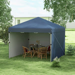 '-Outsunny 10 x 10ft Pop Up Canopy with Sidewalls, Weight Bags and Carry Bag, Height Adjustable Tents for Parties - Outdoor Style Company