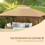 '-Outsunny 10' x 12' Double-Tier Gazebo Cover, Patio Gazebo Canopy Replacement with Drainage Holes, Beige - Outdoor Style Company