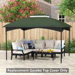 '-Outsunny 10' x 12' Double-Tier Gazebo Cover, Patio Gazebo Canopy Replacement with Drainage Holes, Green - Outdoor Style Company