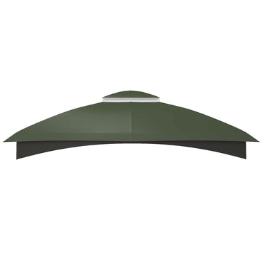 '-Outsunny 10' x 12' Double-Tier Gazebo Cover, Patio Gazebo Canopy Replacement with Drainage Holes, Green - Outdoor Style Company